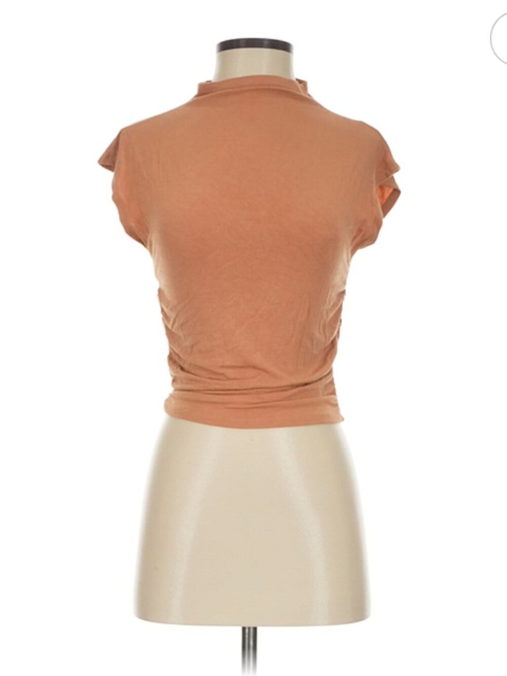 Sugarlips Orange Cap sleeve Mockneck top with side ruching